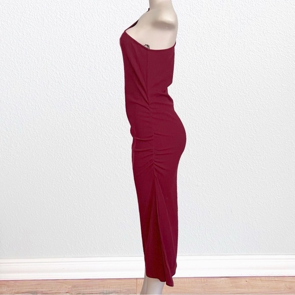 NEW Privacy Please/Revolve ‘Hazel’ One Shoulder Holiday Party Dress Burgundy XL - Picture 8 of 13